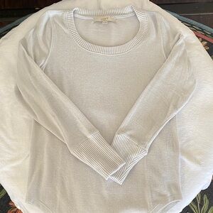 LOFT Women's Soft Gray Scoop Neck Sweater